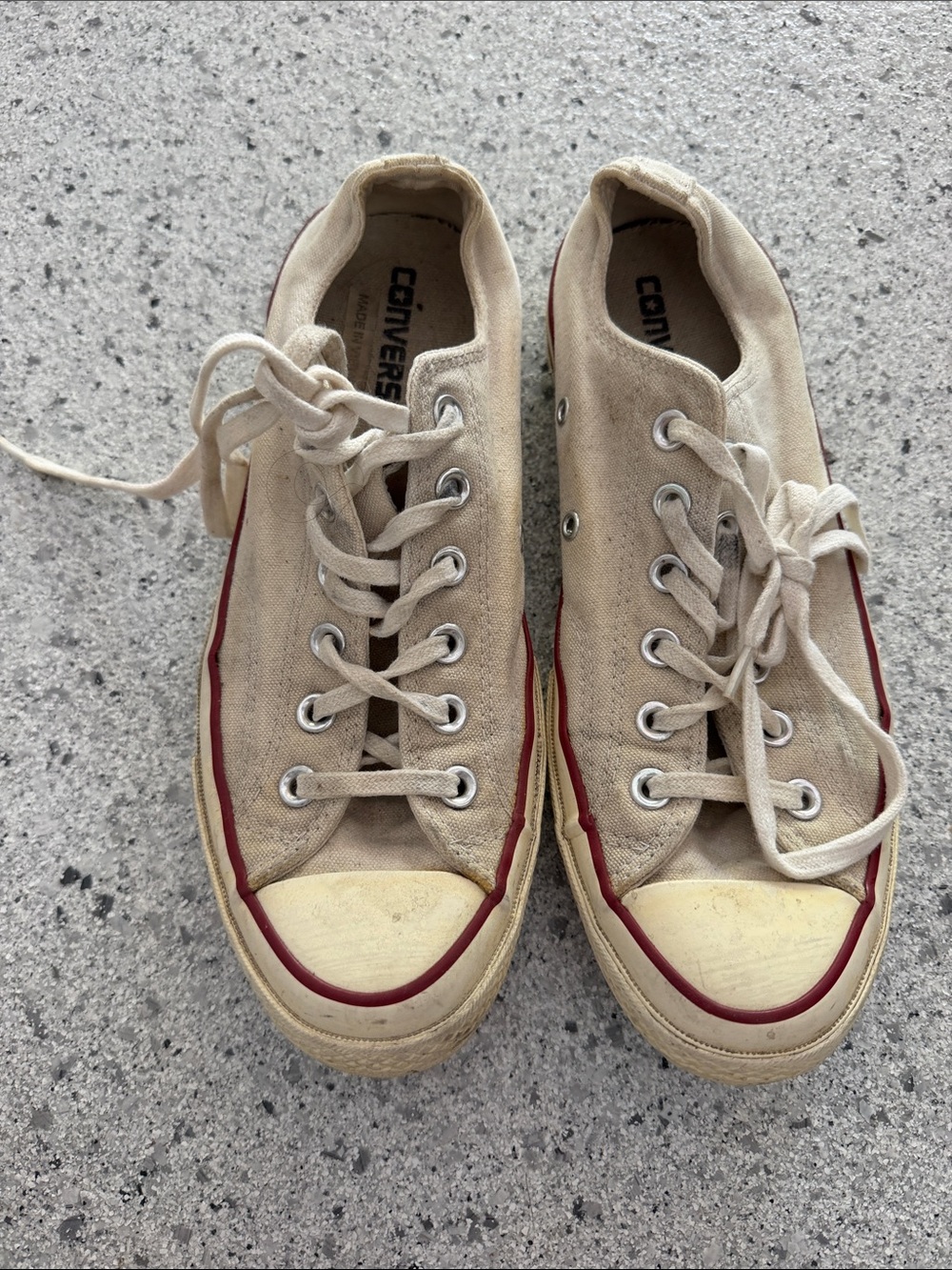 Converse low-top canvas 70s sneakers in beige with red trim